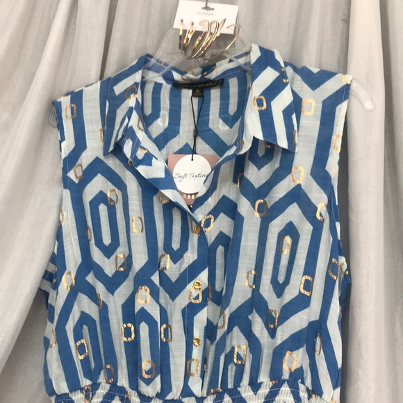 Alex&parker blue/gold dress - Picture 3 of 11